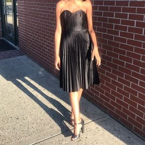 Black formal Pleated corset dress